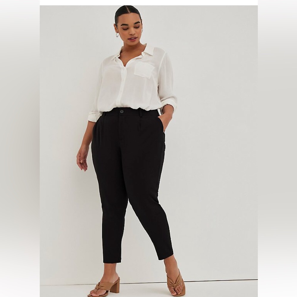 Torrid Black Relaxed Taper Stretch Challis High-Rise Pants
